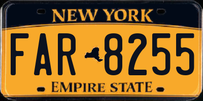 NY license plate FAR8255