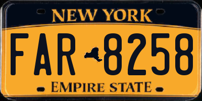 NY license plate FAR8258
