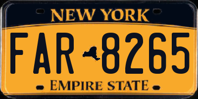 NY license plate FAR8265