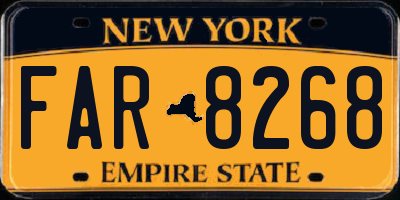 NY license plate FAR8268