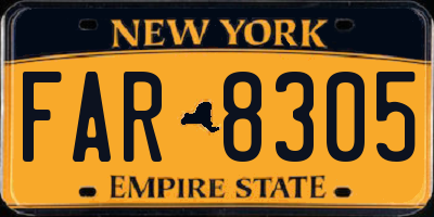 NY license plate FAR8305
