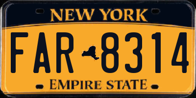 NY license plate FAR8314