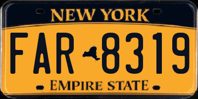 NY license plate FAR8319