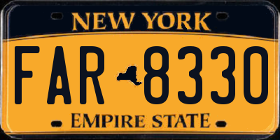 NY license plate FAR8330