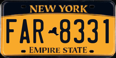 NY license plate FAR8331