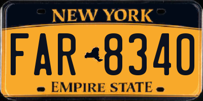 NY license plate FAR8340