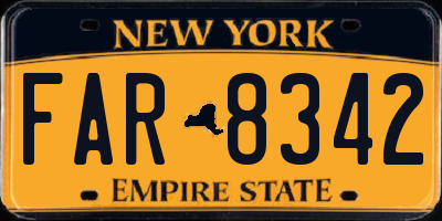 NY license plate FAR8342