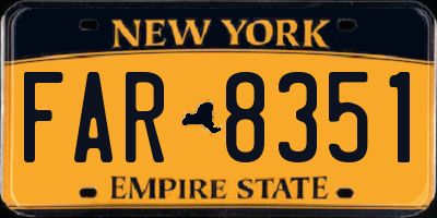 NY license plate FAR8351
