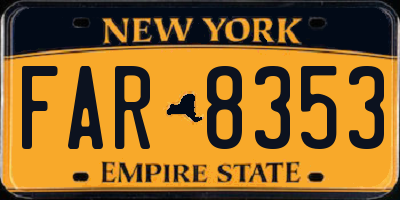 NY license plate FAR8353