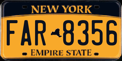NY license plate FAR8356