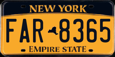 NY license plate FAR8365
