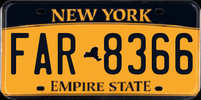 NY license plate FAR8366