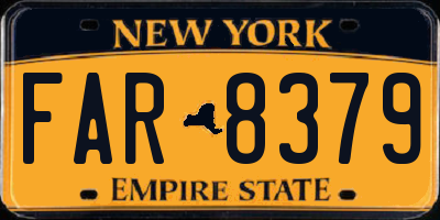 NY license plate FAR8379