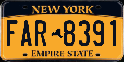 NY license plate FAR8391