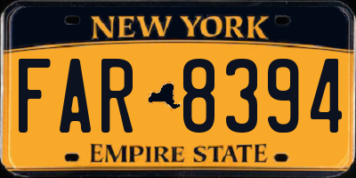 NY license plate FAR8394