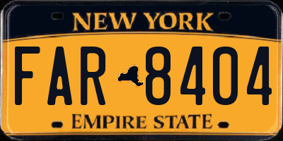 NY license plate FAR8404