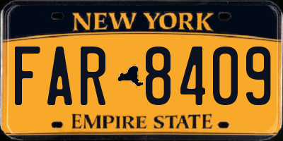 NY license plate FAR8409