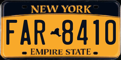 NY license plate FAR8410