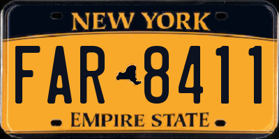 NY license plate FAR8411