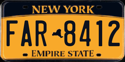 NY license plate FAR8412