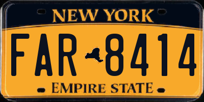 NY license plate FAR8414