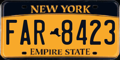 NY license plate FAR8423