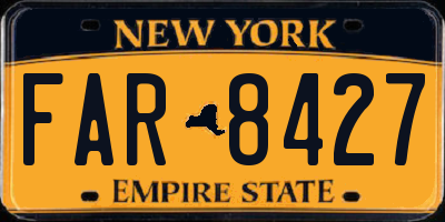 NY license plate FAR8427