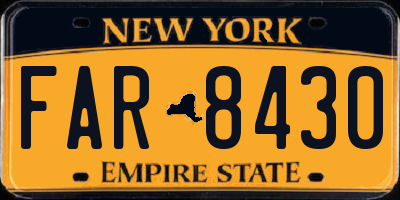 NY license plate FAR8430