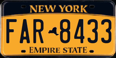 NY license plate FAR8433