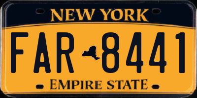 NY license plate FAR8441