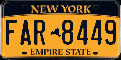 NY license plate FAR8449