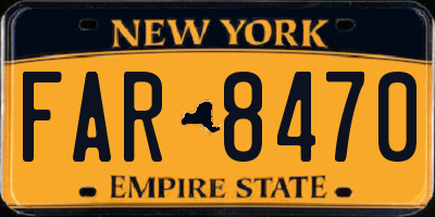NY license plate FAR8470