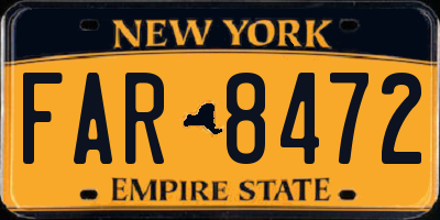 NY license plate FAR8472