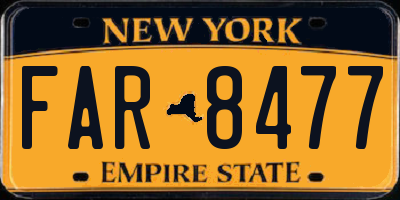 NY license plate FAR8477