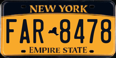 NY license plate FAR8478