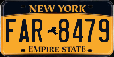 NY license plate FAR8479