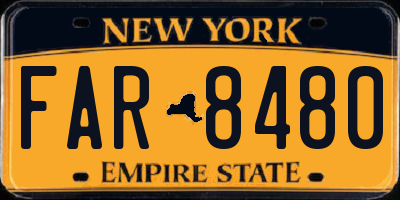 NY license plate FAR8480