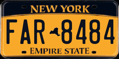 NY license plate FAR8484