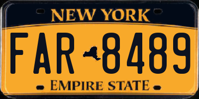 NY license plate FAR8489