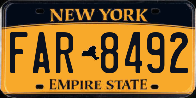 NY license plate FAR8492
