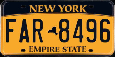 NY license plate FAR8496