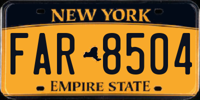 NY license plate FAR8504