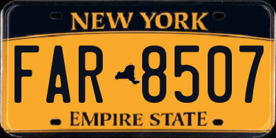 NY license plate FAR8507