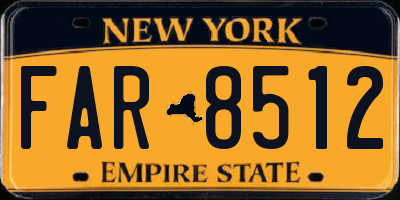 NY license plate FAR8512