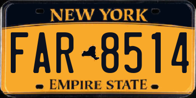 NY license plate FAR8514