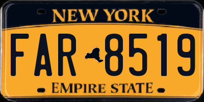 NY license plate FAR8519