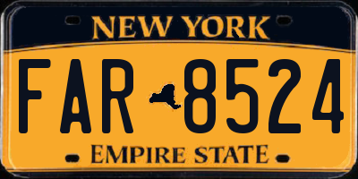 NY license plate FAR8524