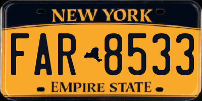 NY license plate FAR8533