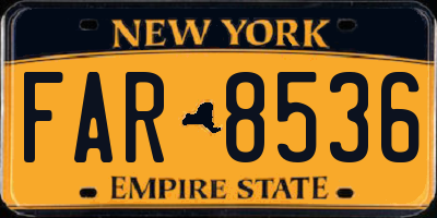 NY license plate FAR8536