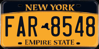 NY license plate FAR8548